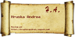 Hruska Andrea névjegykártya